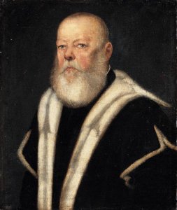 Portrait Of A Bearded Gentleman, Head And Shoulders, Wearing An Ermine-Lined Black Coat